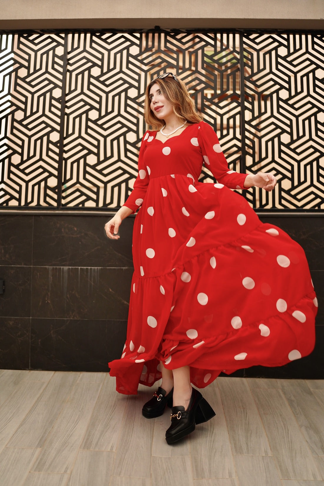 Red Mystique🌹 Gorgette Dress