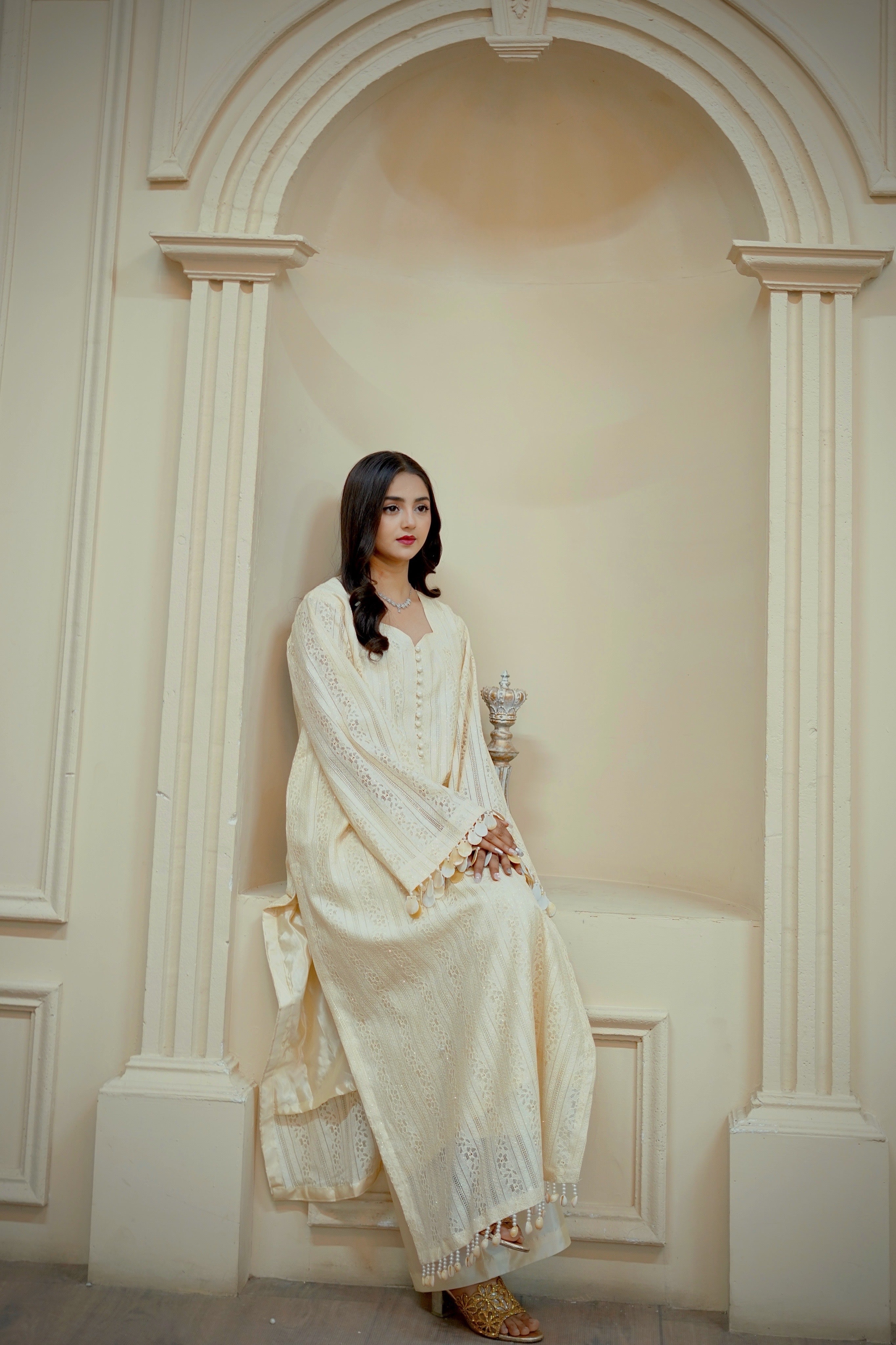 Ivory – 2 Piece Long Kaftan Set