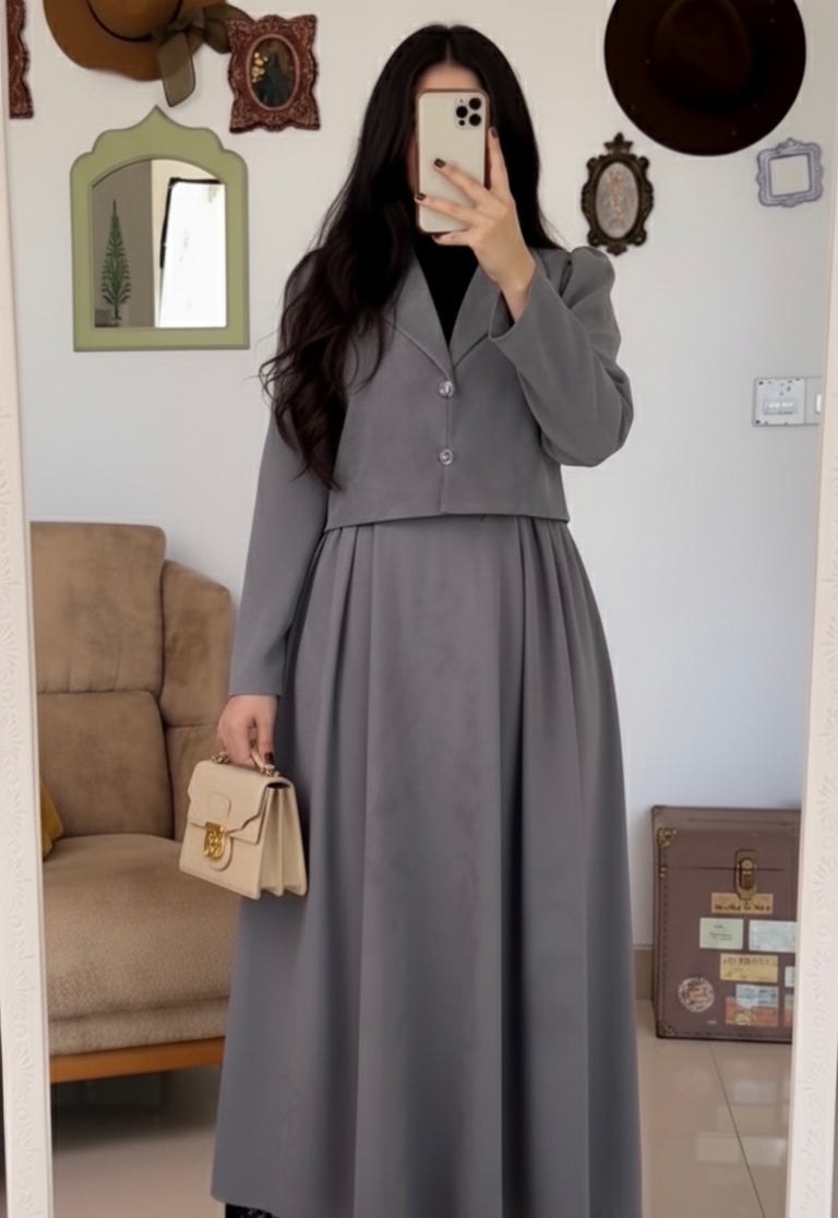 Grey Skirt Top
