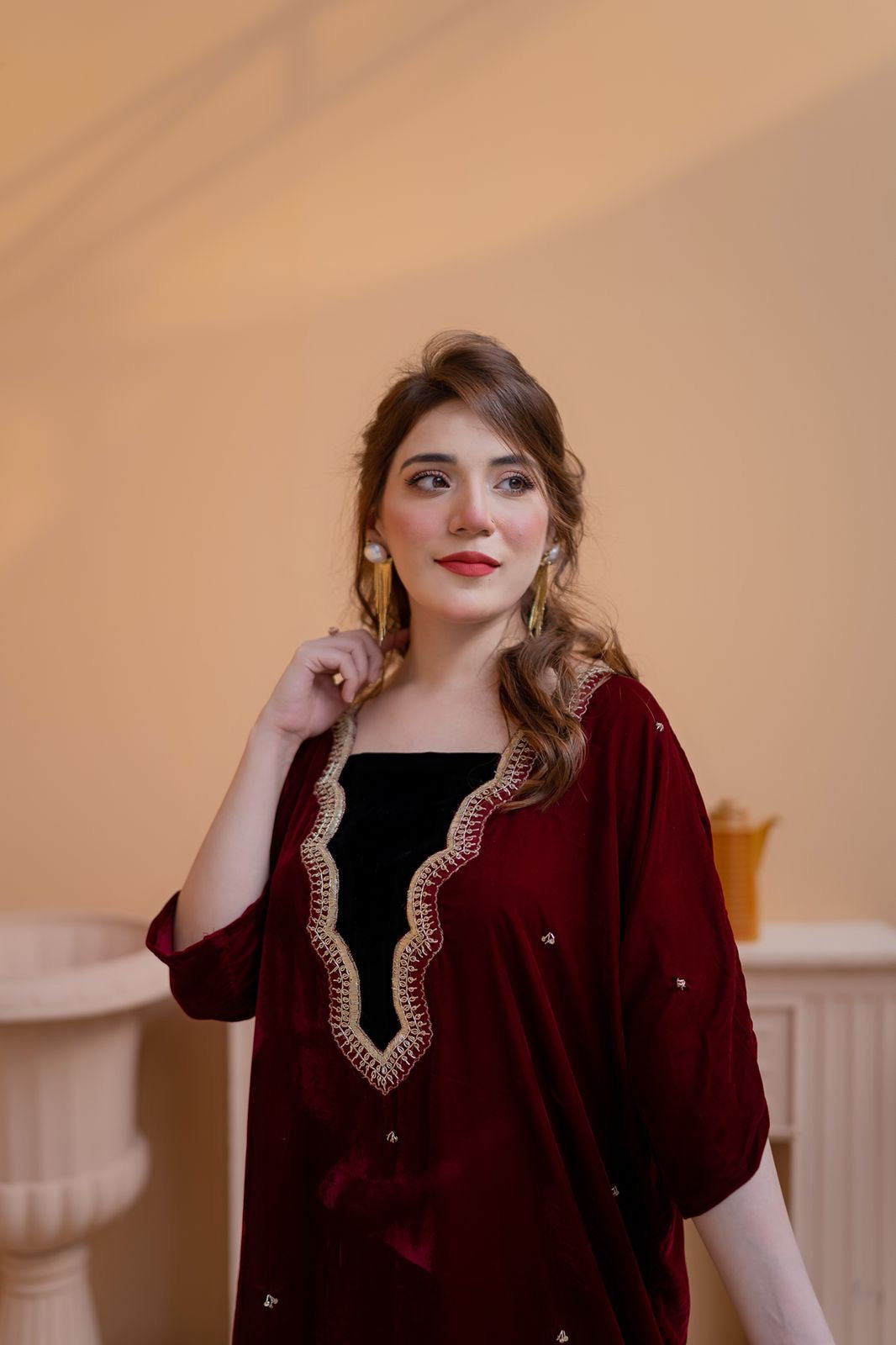 Maroon Majesty Kaftan