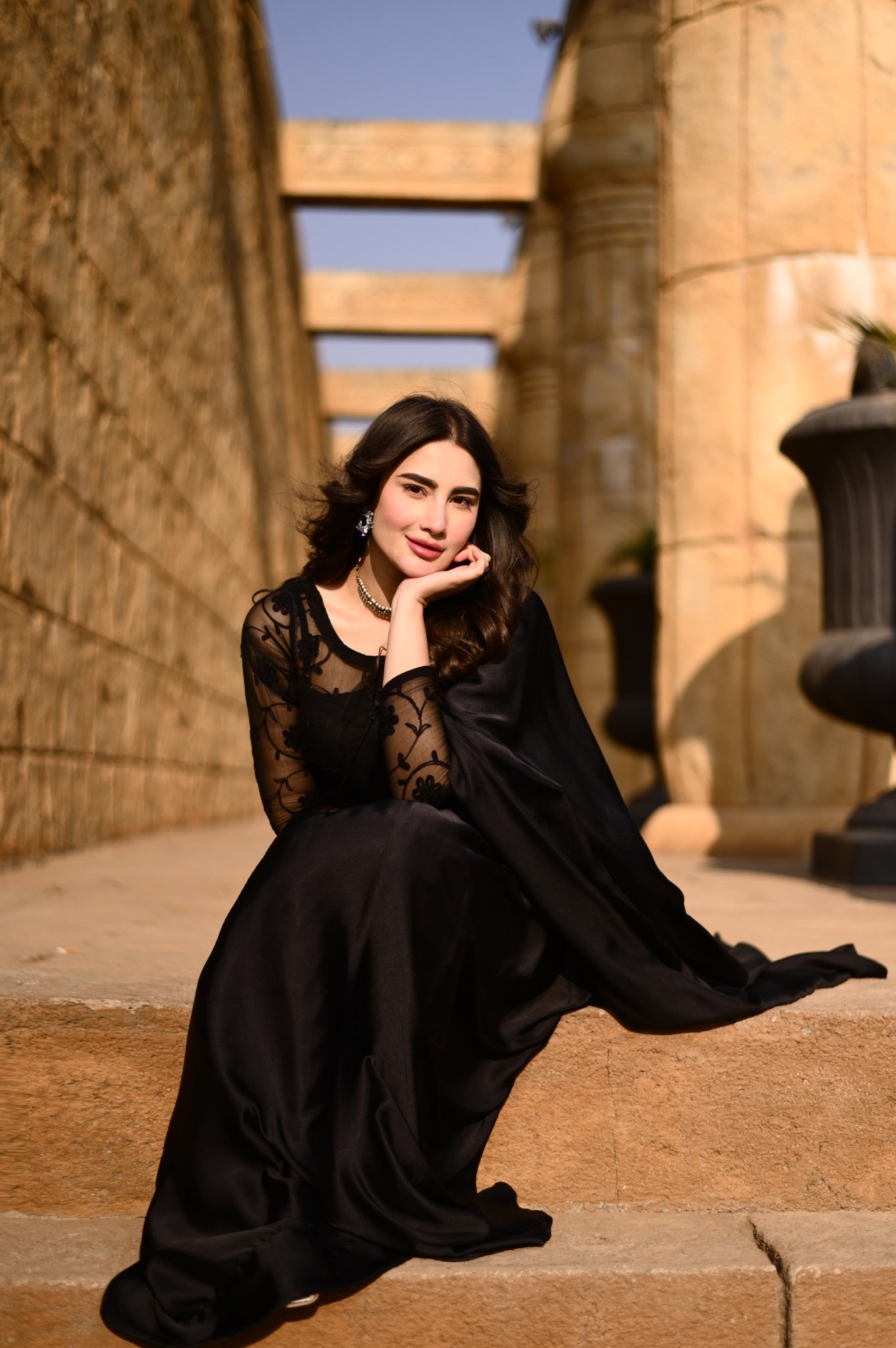 Rose Black Embroided - Saree