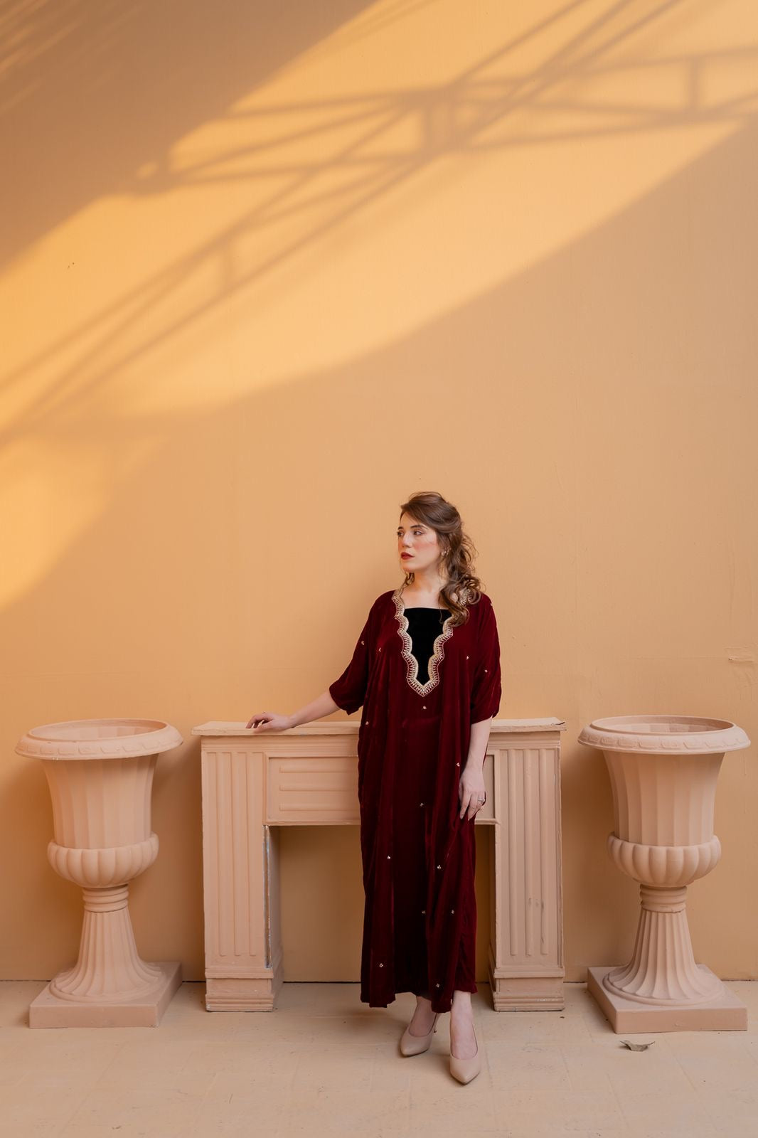 Maroon Majesty Kaftan