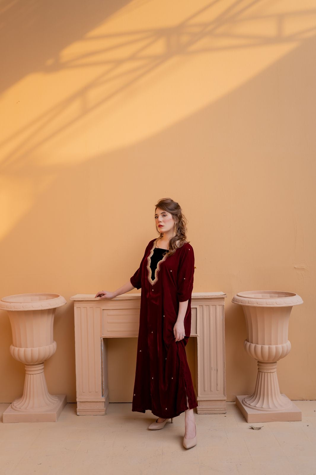Maroon Majesty Kaftan
