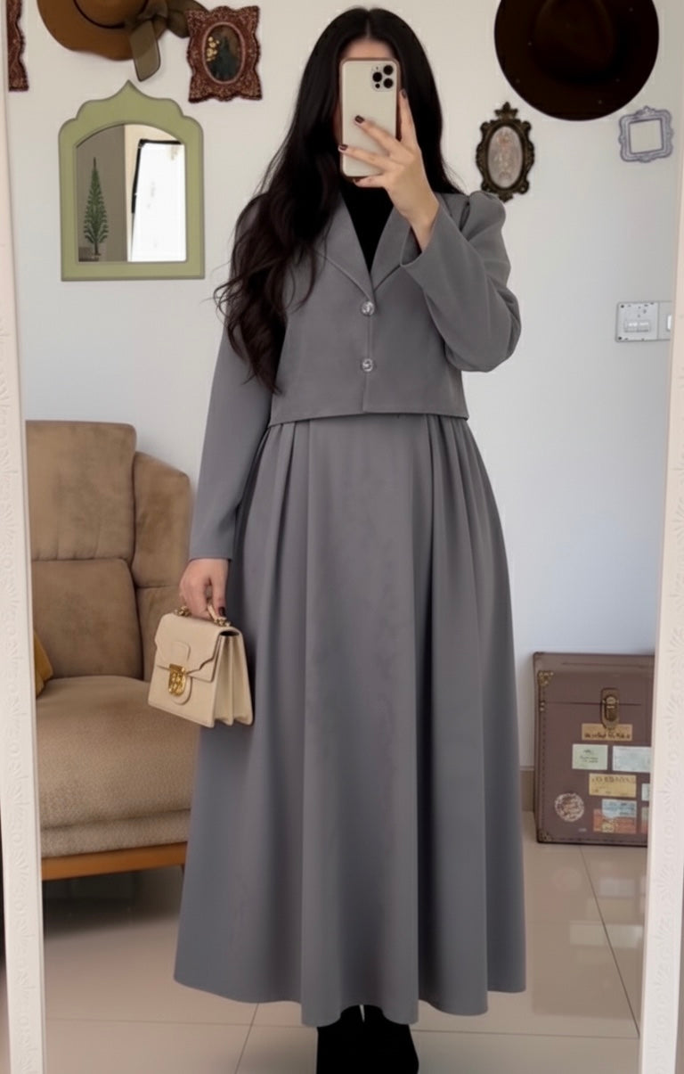 Grey Skirt Top