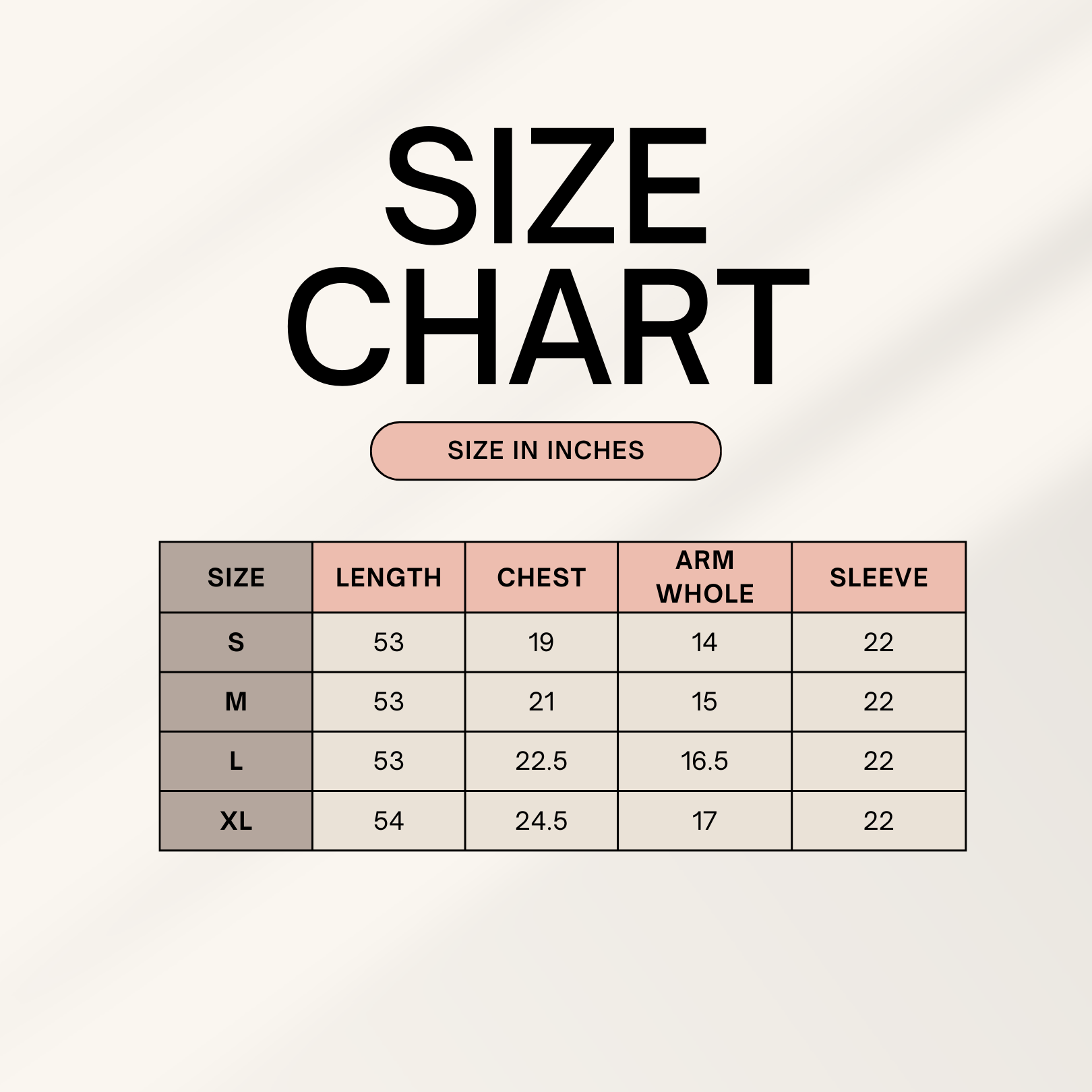 Simran – Timeless White Elegance Size Chart