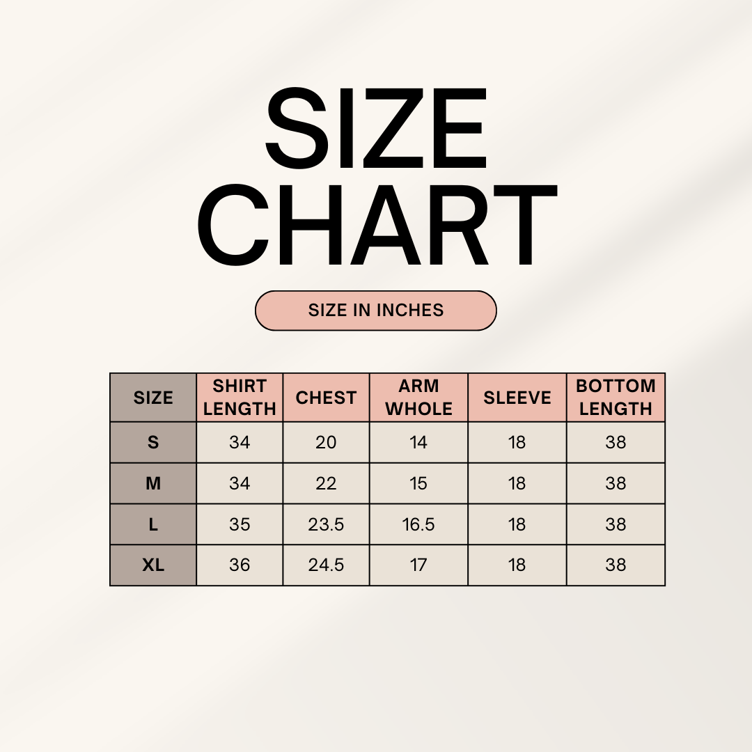 Rangoon Size Chart
