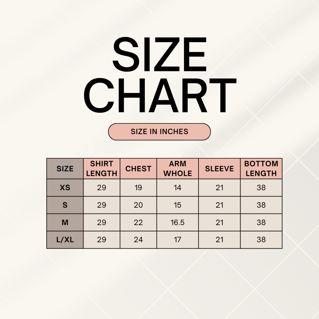 Reet Brown Size Chart