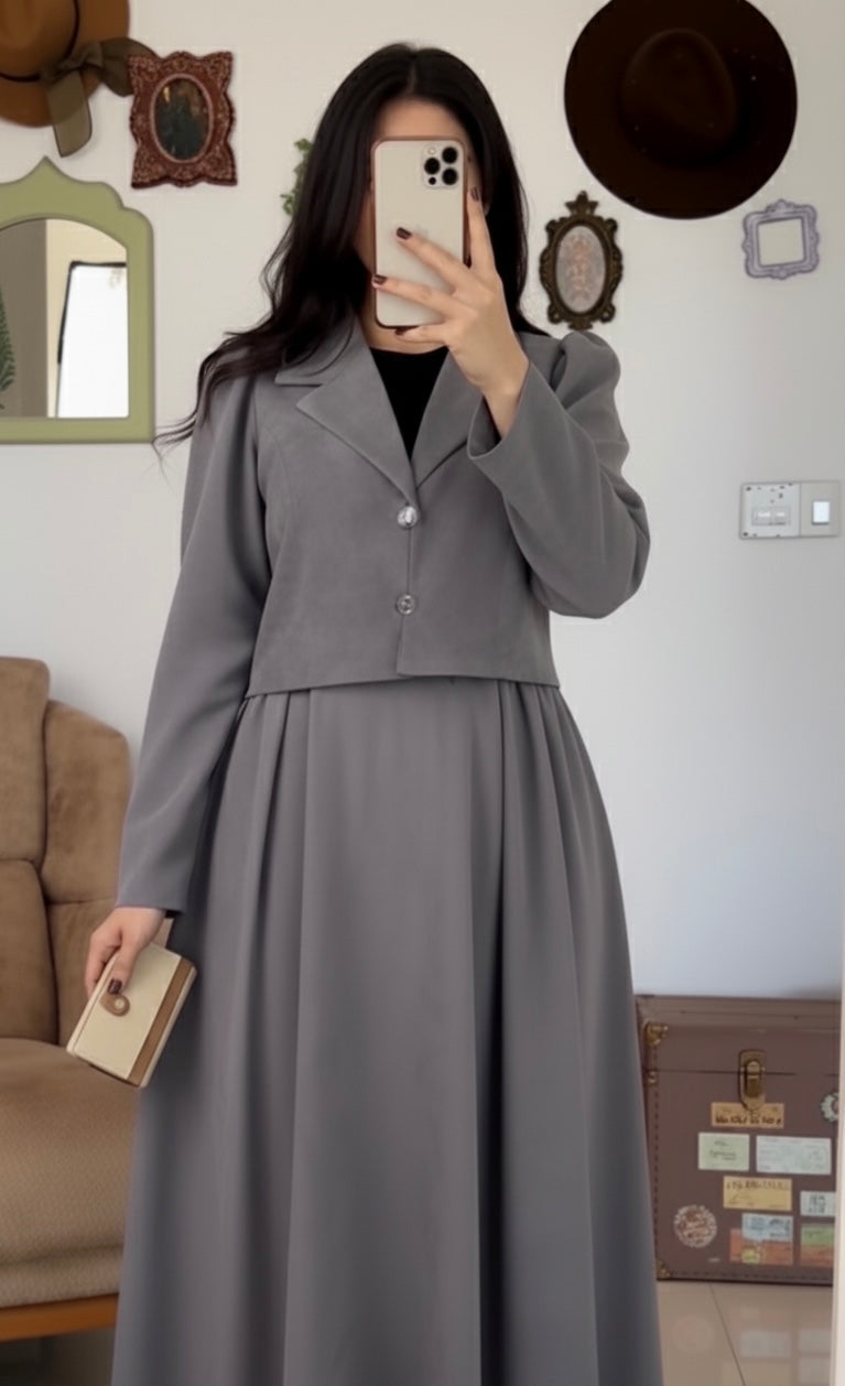 Grey Skirt Top