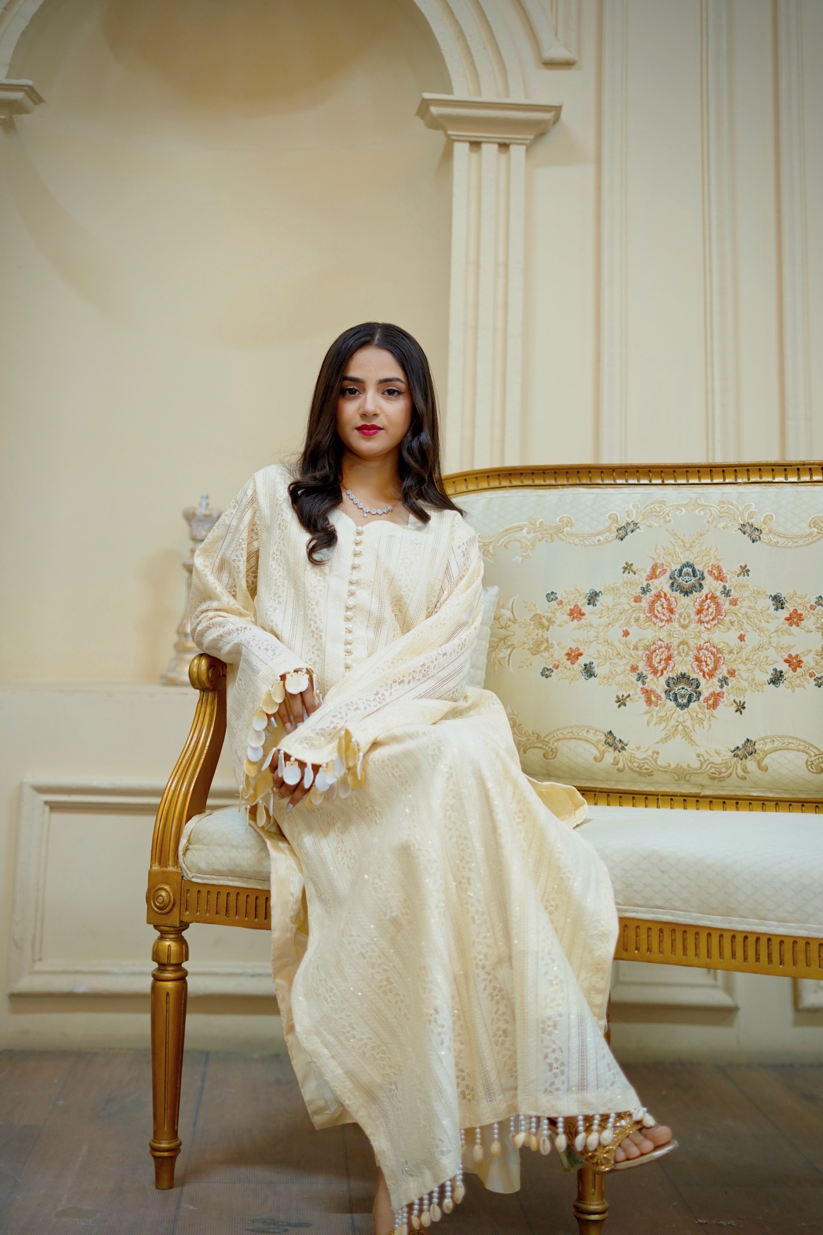 Ivory – 2 Piece Long Kaftan Set
