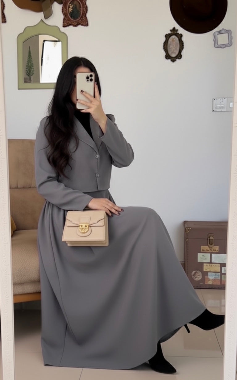 Grey Skirt Top