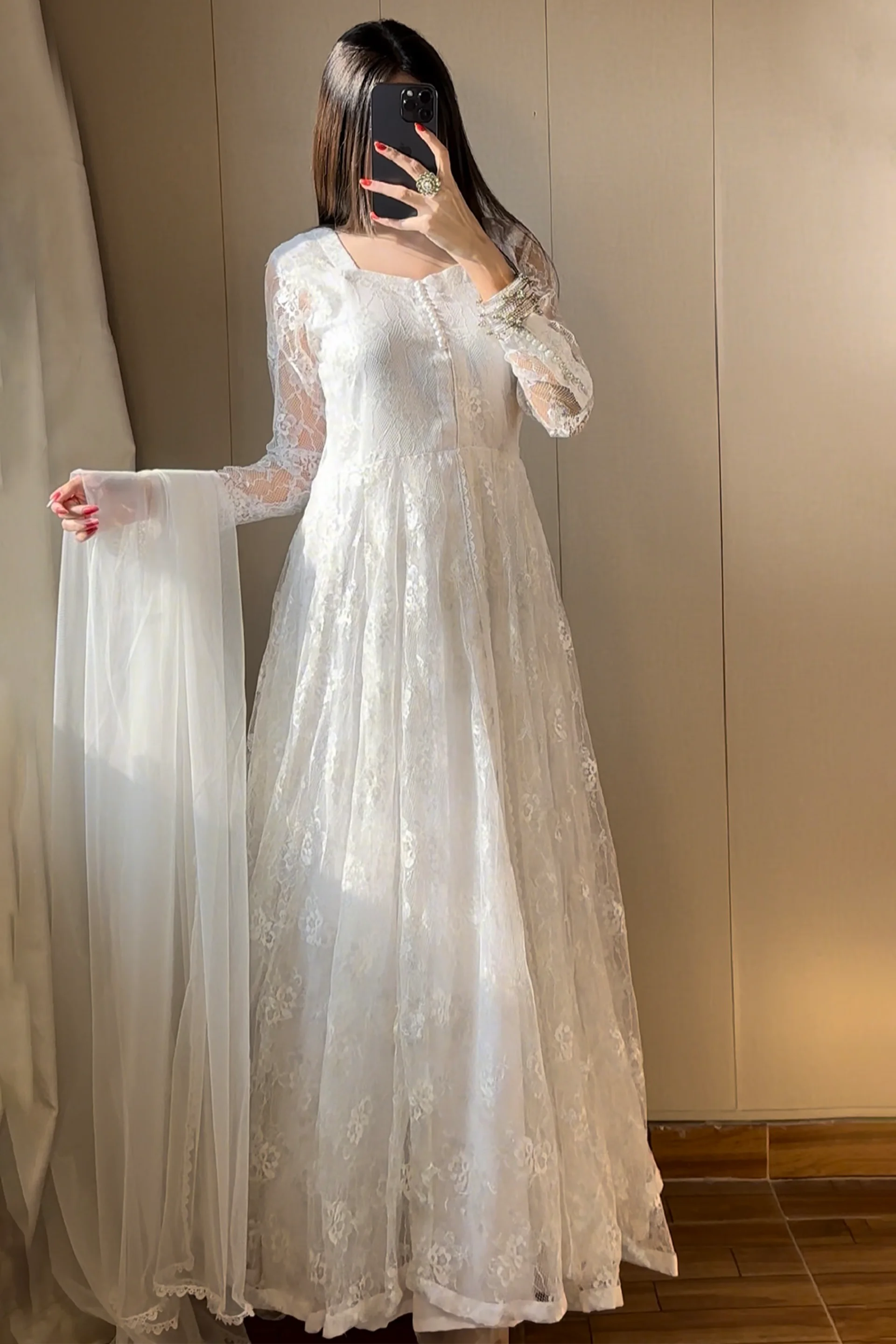 Simran – Timeless White Elegance