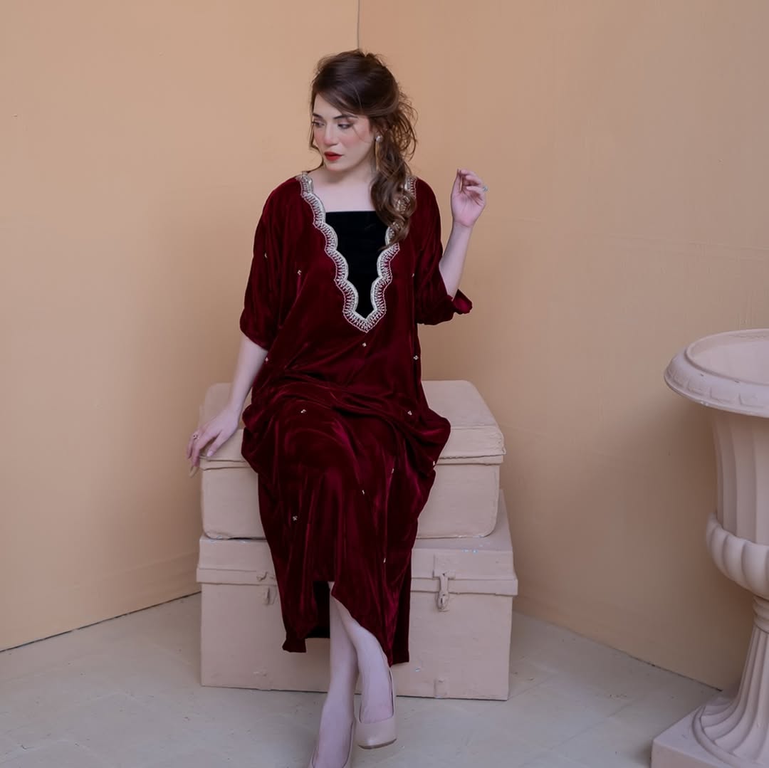 Maroon Majesty Kaftan